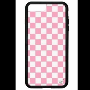 Wildflower Pink checkered iPhone 6+,7+,8+ case